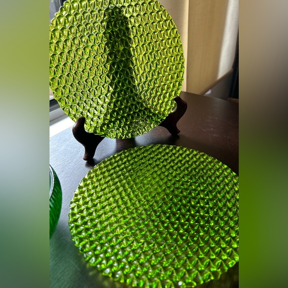 2 pressed green plates 8.25” - Picture 6 of 10